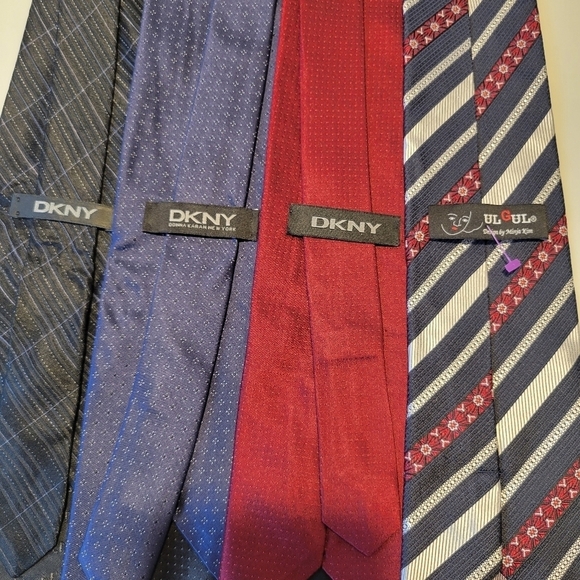 DKNY Ties Lot Three (3) Ties. Modern Ties plus 1 - Picture 2 of 2